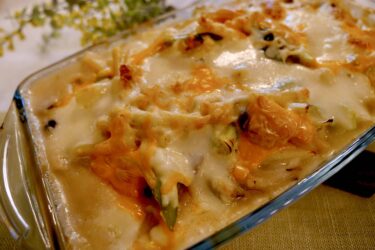 ねぎときのこのグラタン