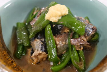 ピーマンとサバ缶の炒め煮