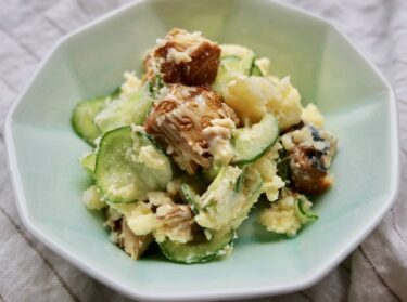 燻製サバ缶の和風ポテサラ