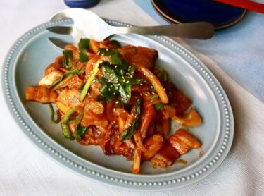 豚バラ甘辛キムチ炒め