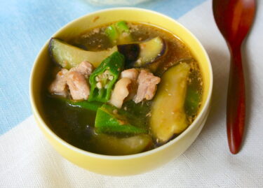 鶏肉と夏野菜のつけ汁素麺